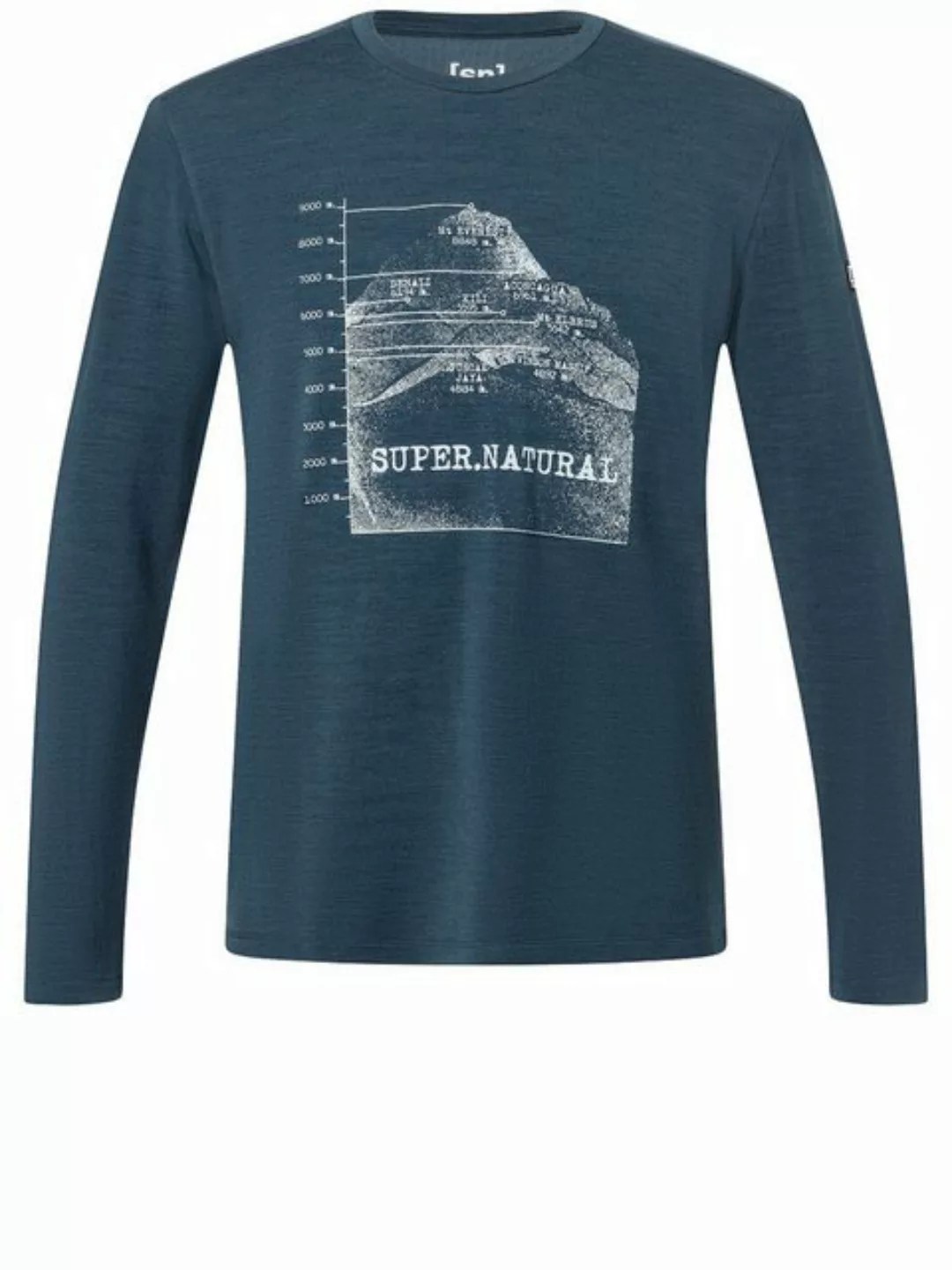 SUPER.NATURAL Sweatshirt für Herren, Merino 7 PEAKS BRUSH LS Berg Motiv, at günstig online kaufen