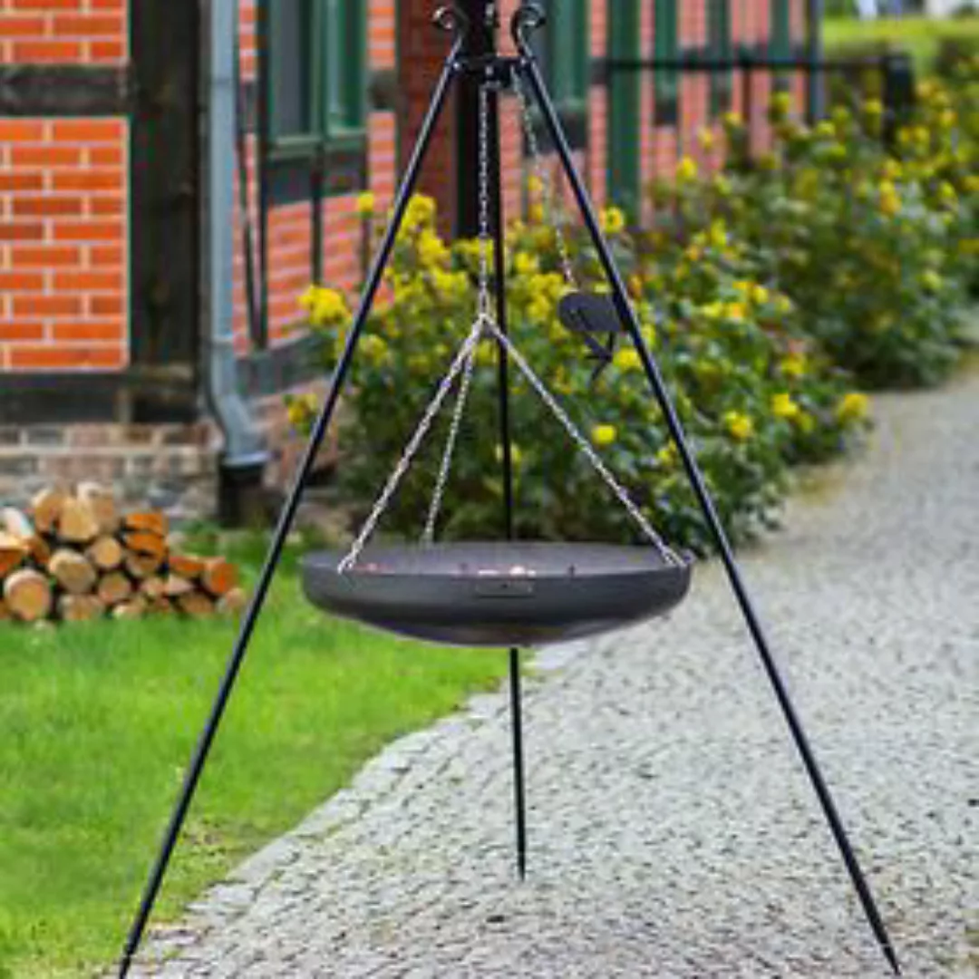 Wok am Dreibein, 200 cm Höhe, Rohstahl, 70 cm Durchmesser + Kurbel günstig online kaufen