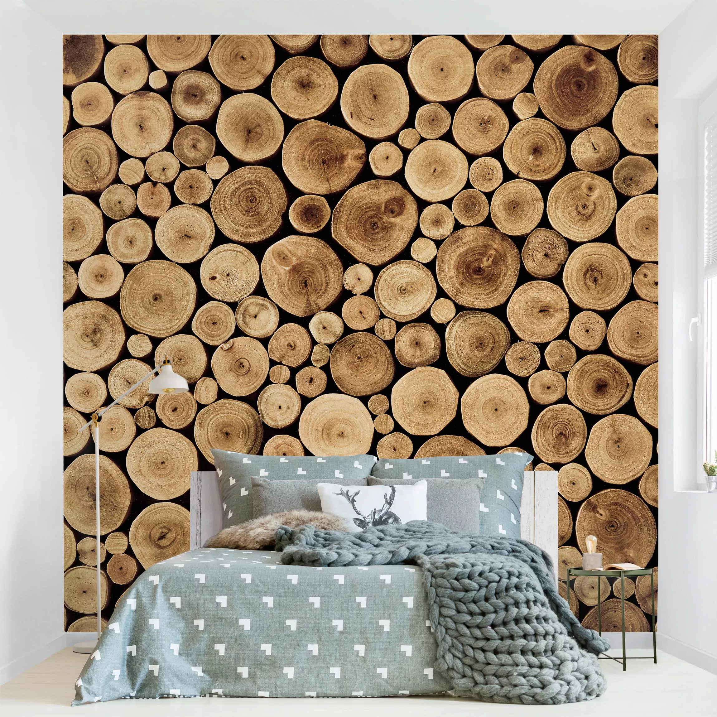 Bilderwelten Fototapete Homey Firewood braun Gr. 384 x 255 günstig online kaufen