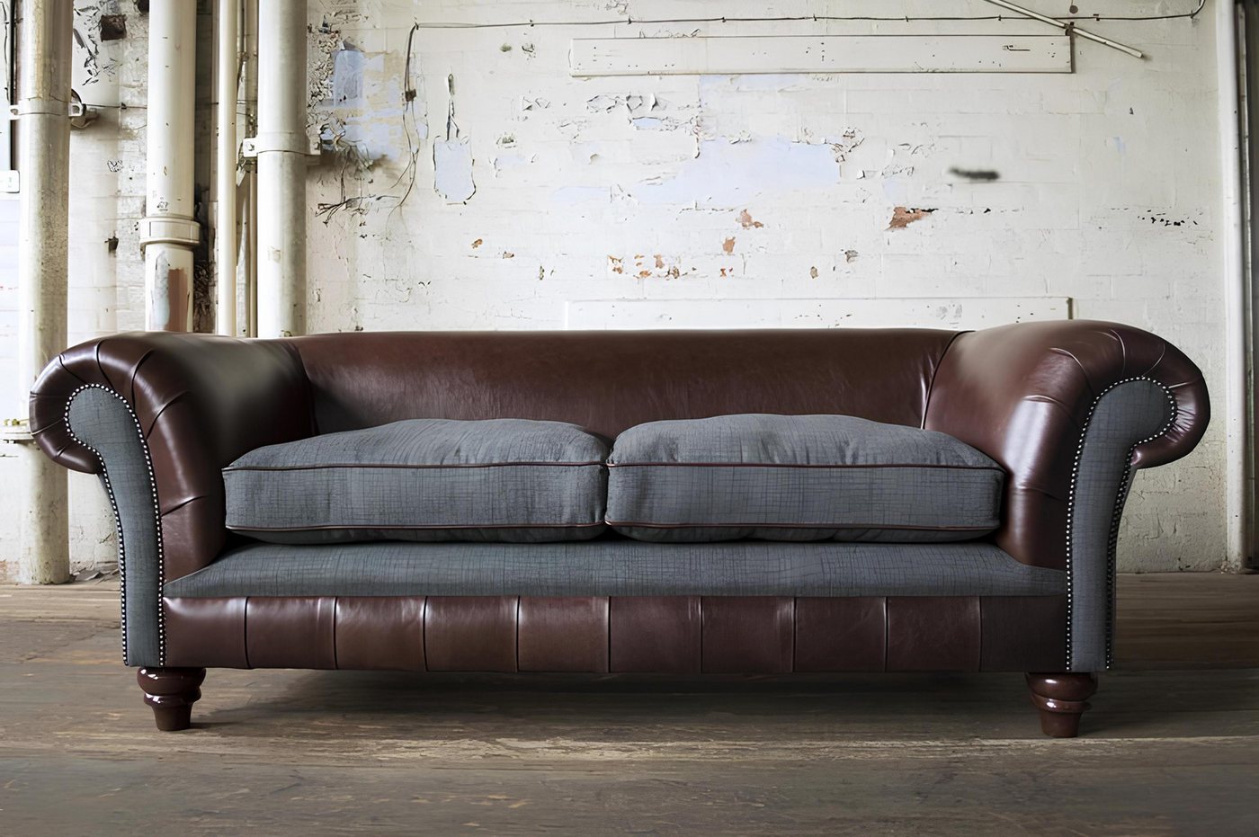 Xlmoebel Sofa 3-Sitzer Designer-Sofa aus Samtstoff und Lederpolsterung in, günstig online kaufen