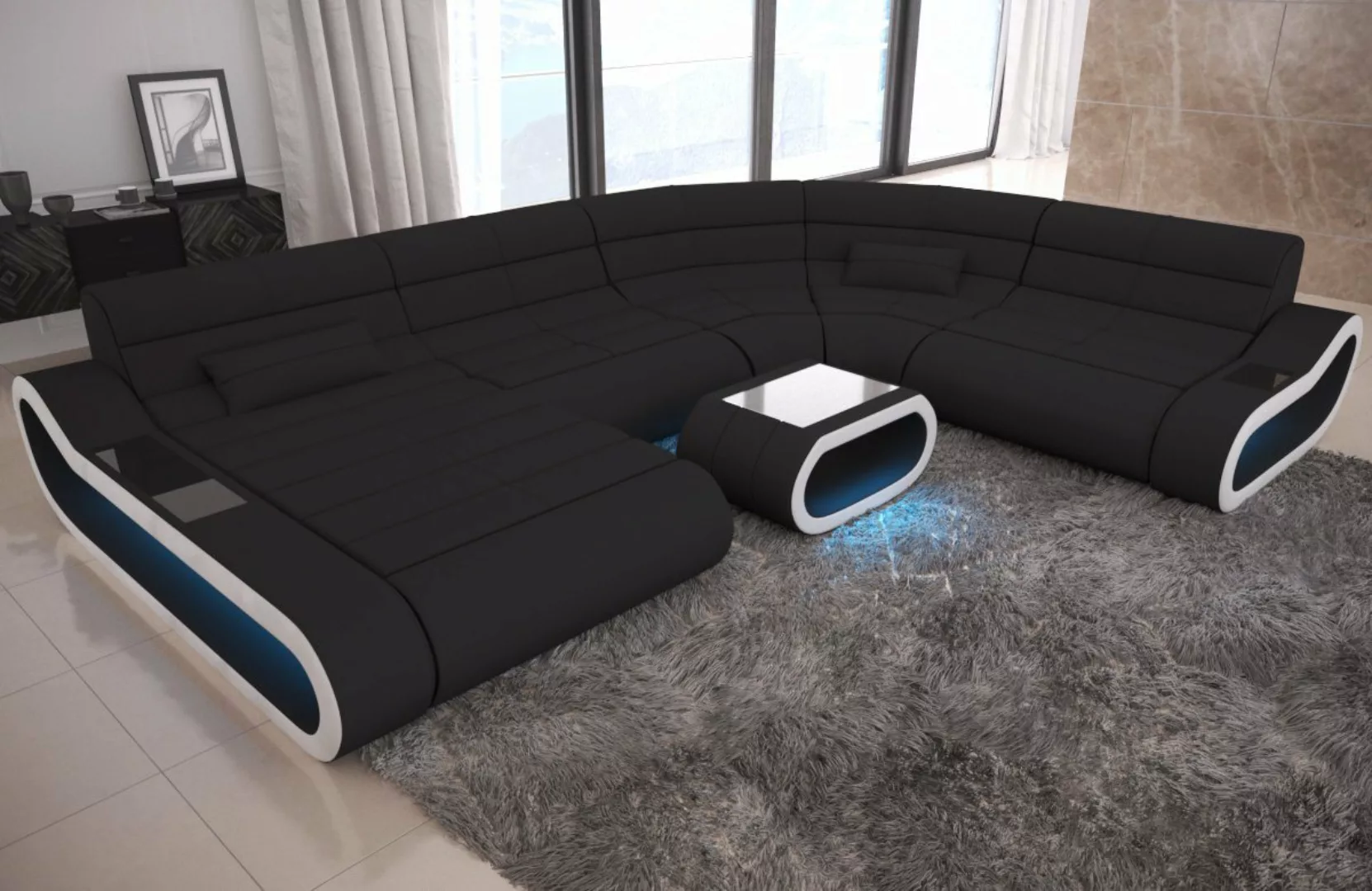 Sofa Dreams Wohnlandschaft Stoff Polstersofa Sofa Couch Concept XXL U Form, günstig online kaufen