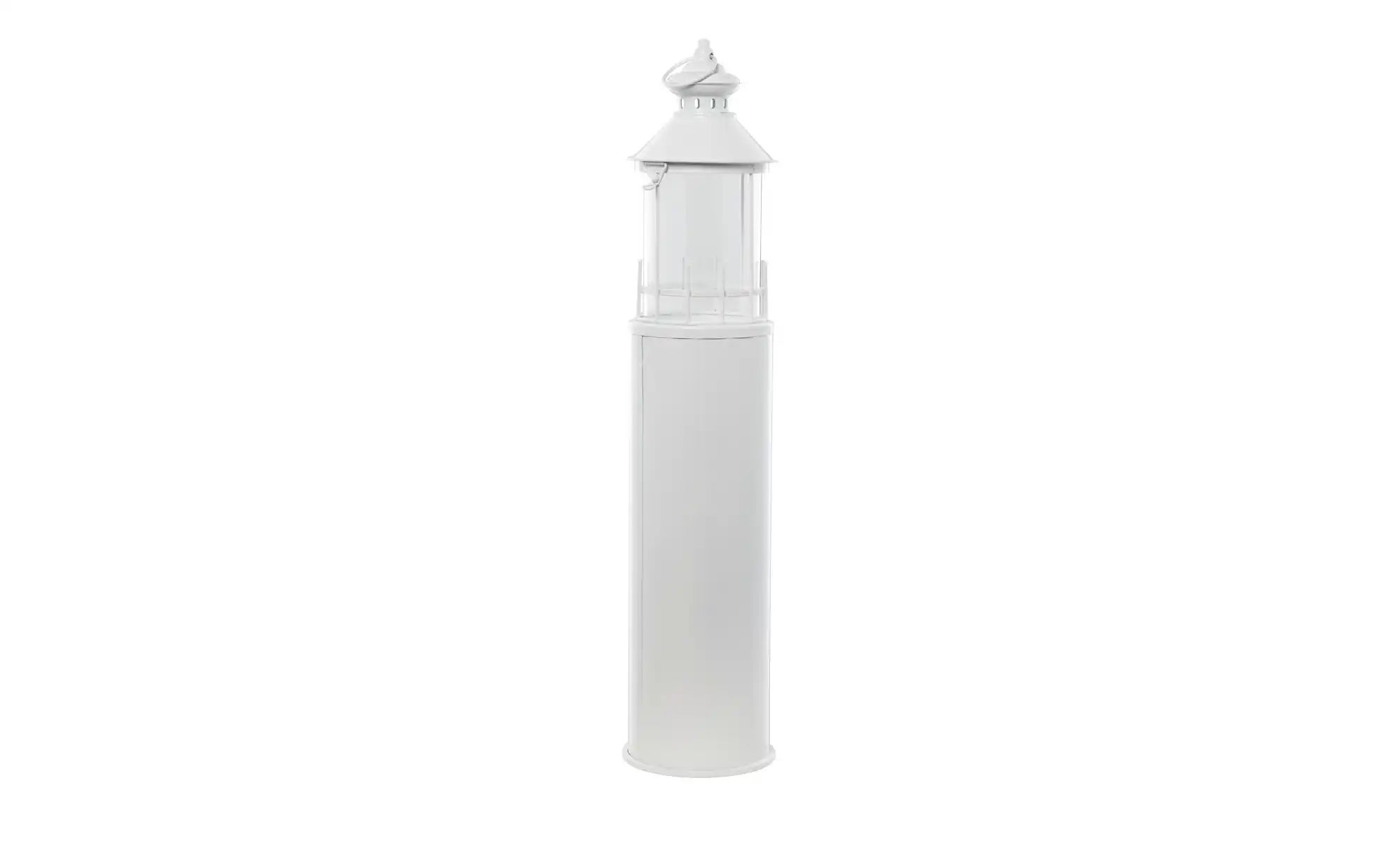 Laterne   Leuchtturm ¦ weiß ¦ Glas,Metall ¦ Maße (cm): H: 72,8  Ø: 15.5 Acc günstig online kaufen