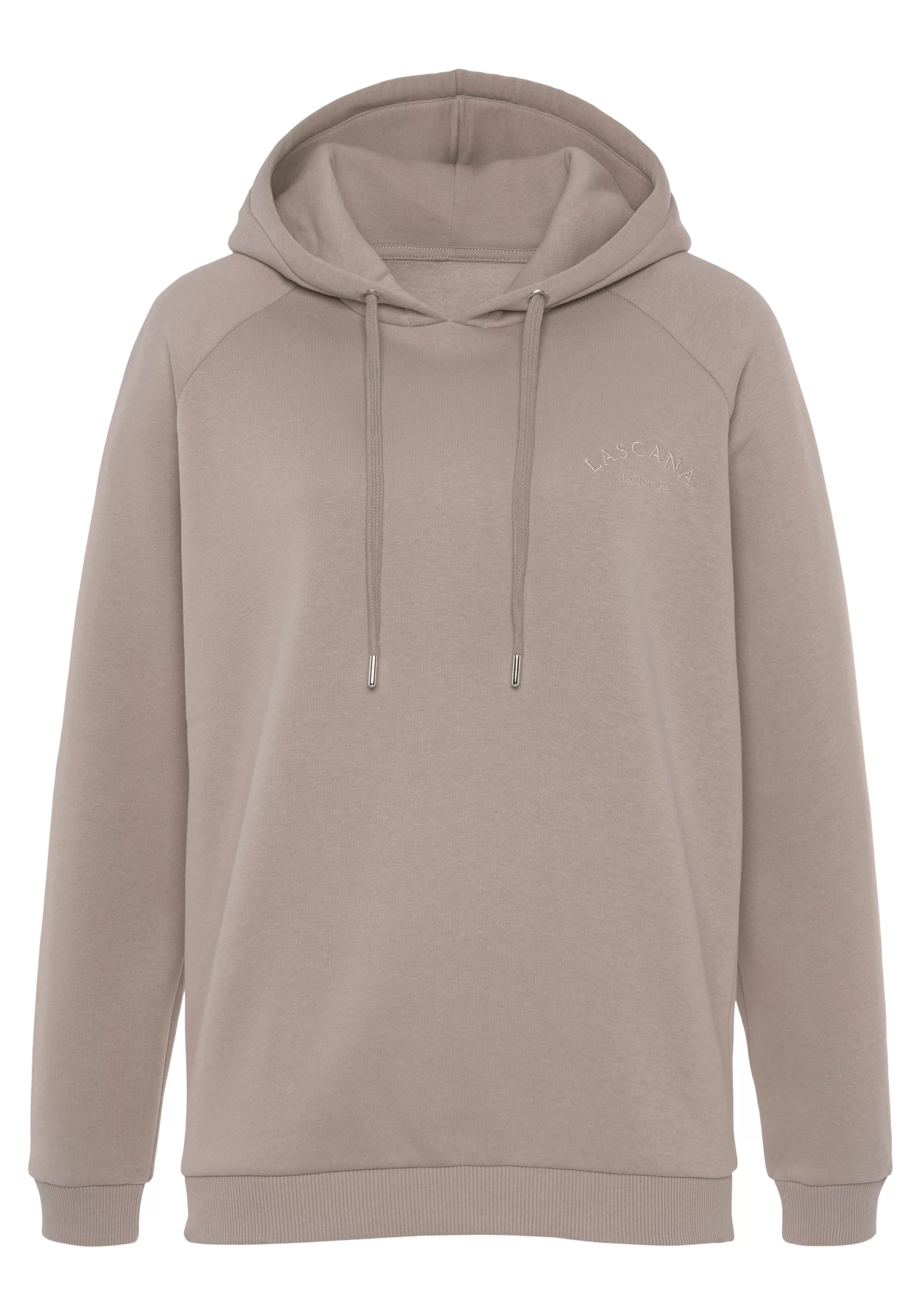 LASCANA Kapuzensweatshirt -Hoodie-Sweatshirt mit Kapuze und Logostickerei, günstig online kaufen