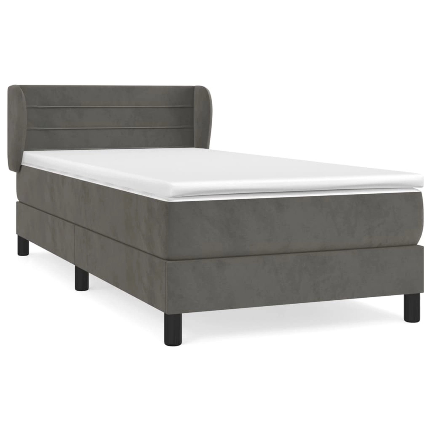 vidaXL Boxspringbett mit Matratze Dunkelgrau 90x190 cm Samt1537453 günstig online kaufen