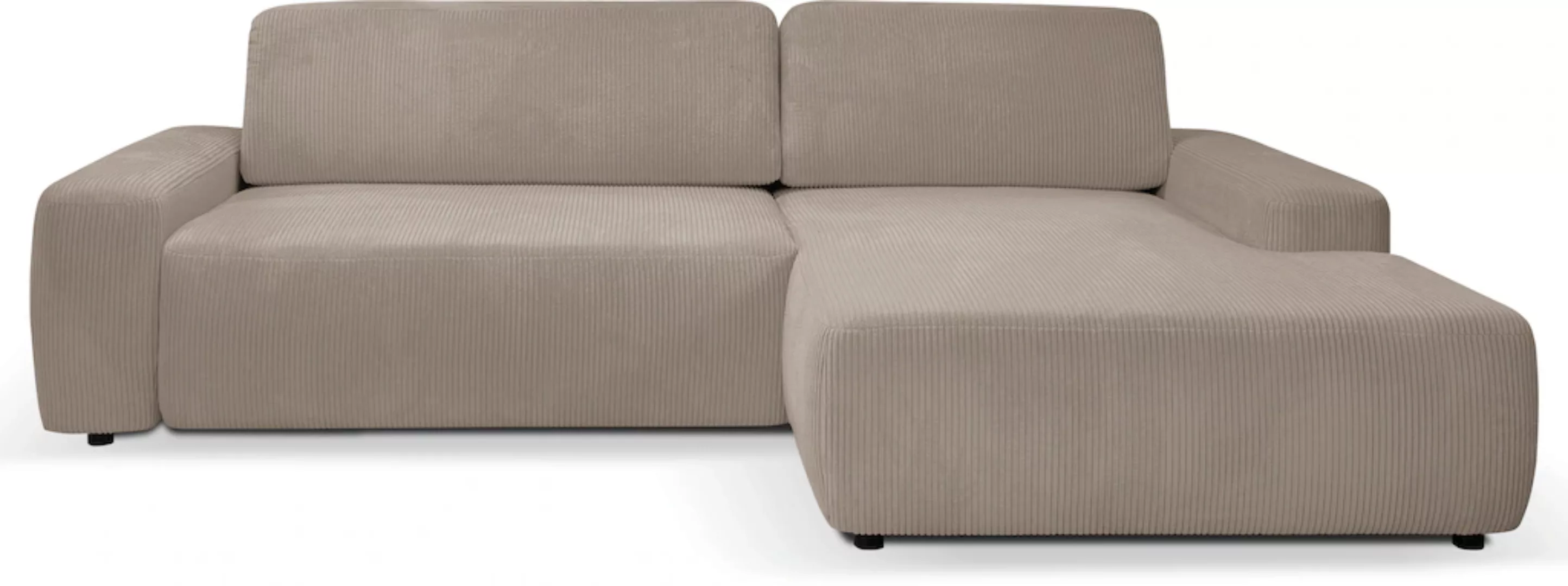 WERK2 Ecksofa "Bully L-Form", Curvy Trend Ecksofa mit Schlaffunktion in wei günstig online kaufen