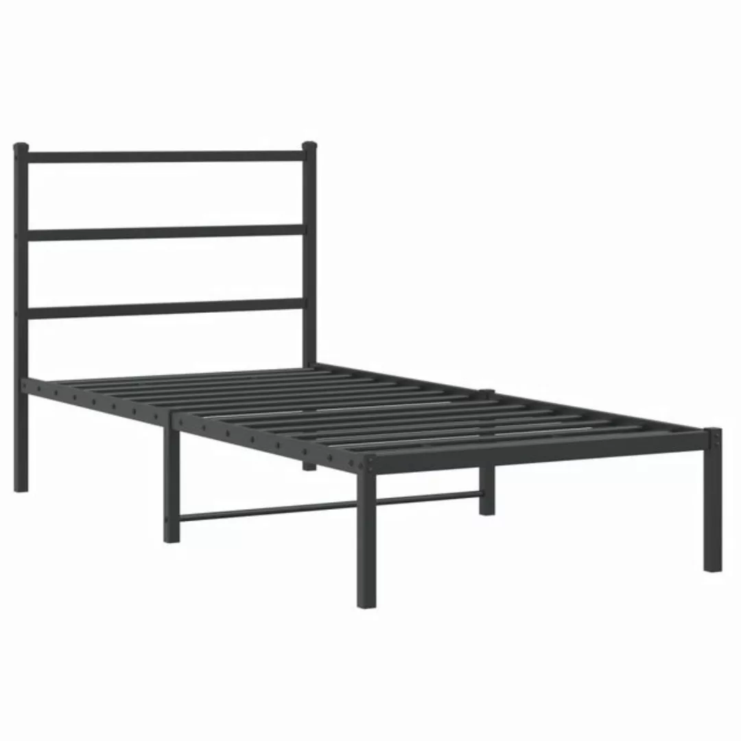 vidaXL Bett Bettgestell mit Kopfteil Metall Schwarz 90x190 cm günstig online kaufen