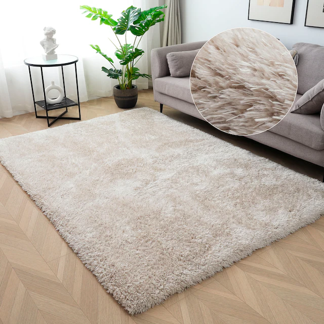 my home Hochflor-Teppich »Micro Shaggy«, rechteckig, 53 mm Höhe, weich, fla günstig online kaufen