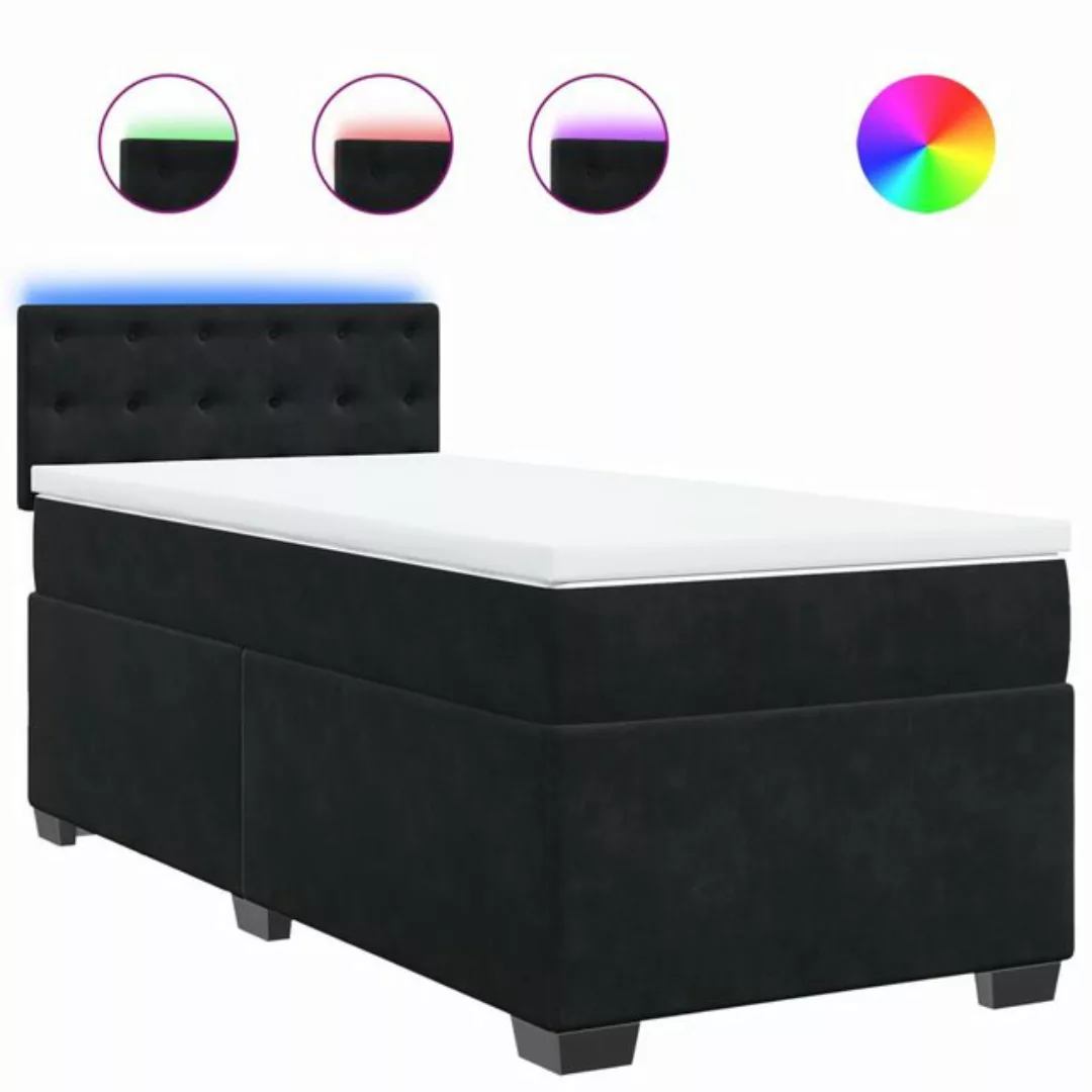 vidaXL Bett Boxspringbett mit Matratze Schwarz Samt günstig online kaufen