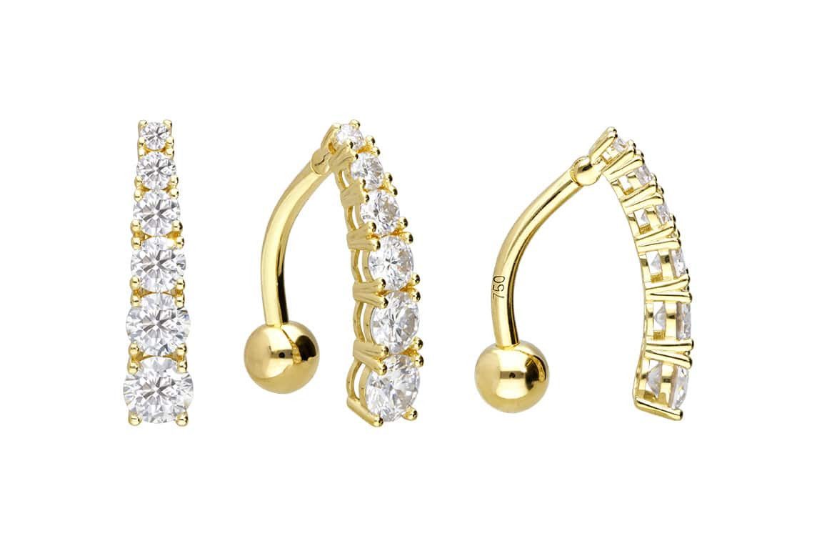 PIERCINGLINE Bauchnabelpiercing 14/18 Karat Gold Bananabell günstig online kaufen