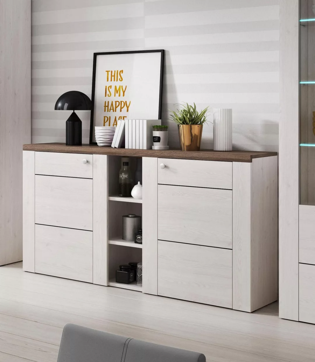 Home affaire Sideboard "Larona, zeitlose Kommode mit 2 Türen, Türkommode, B günstig online kaufen