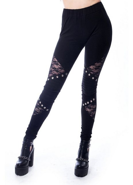 Vixxsin Leggings Rev Gothic Flower Lace Panel Nu Goth Mesh Netz Ösen günstig online kaufen