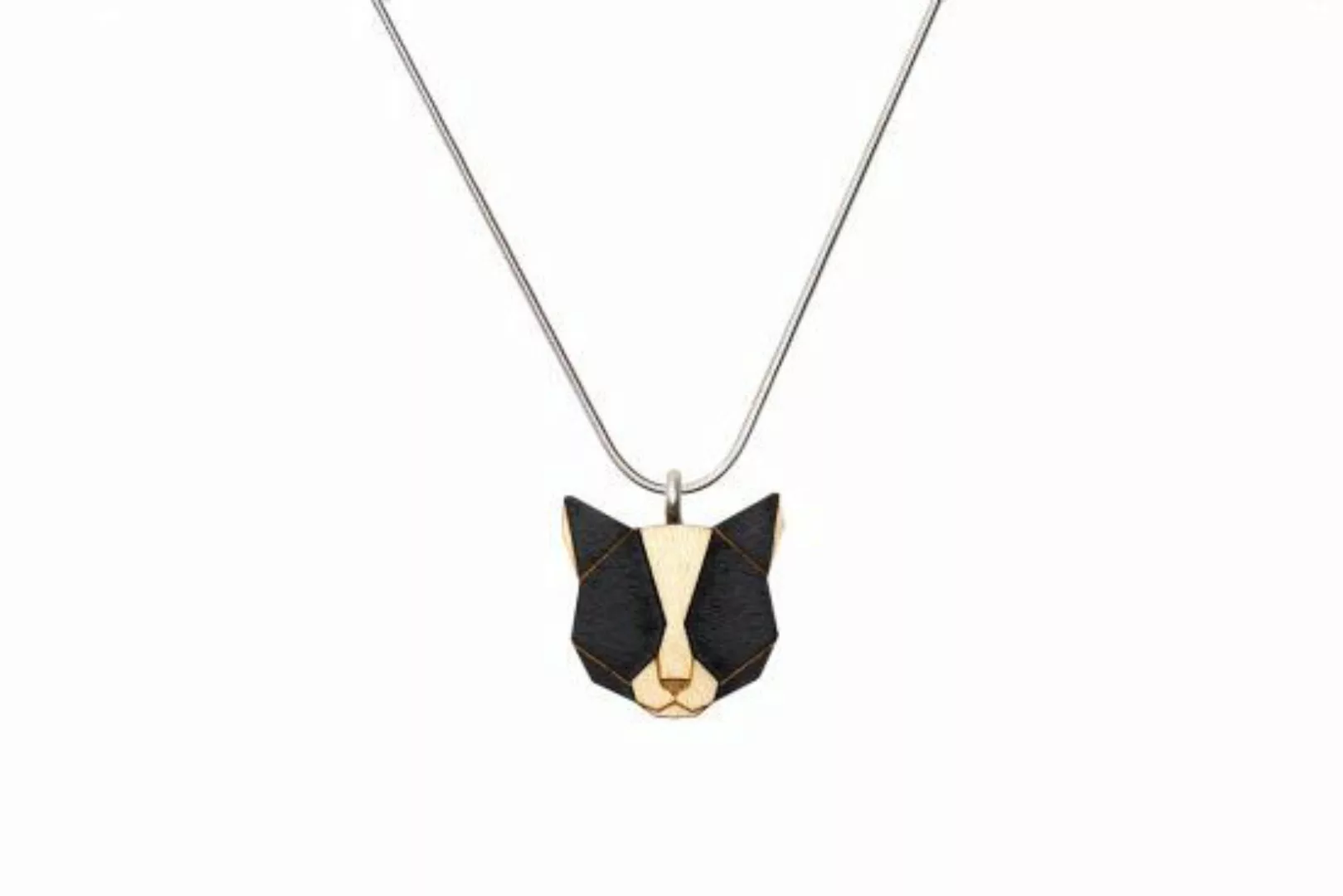 Halskette Black Cat | Kette Mit Anhänger Aus Holz günstig online kaufen