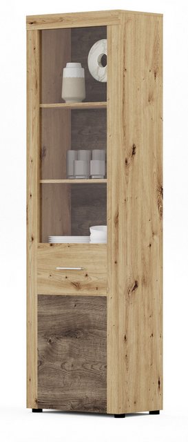 Inn.Furn Stauraumvitrine Blow (Vitrine in Artisan Eiche, 5 Fächer, 57 x 190 günstig online kaufen