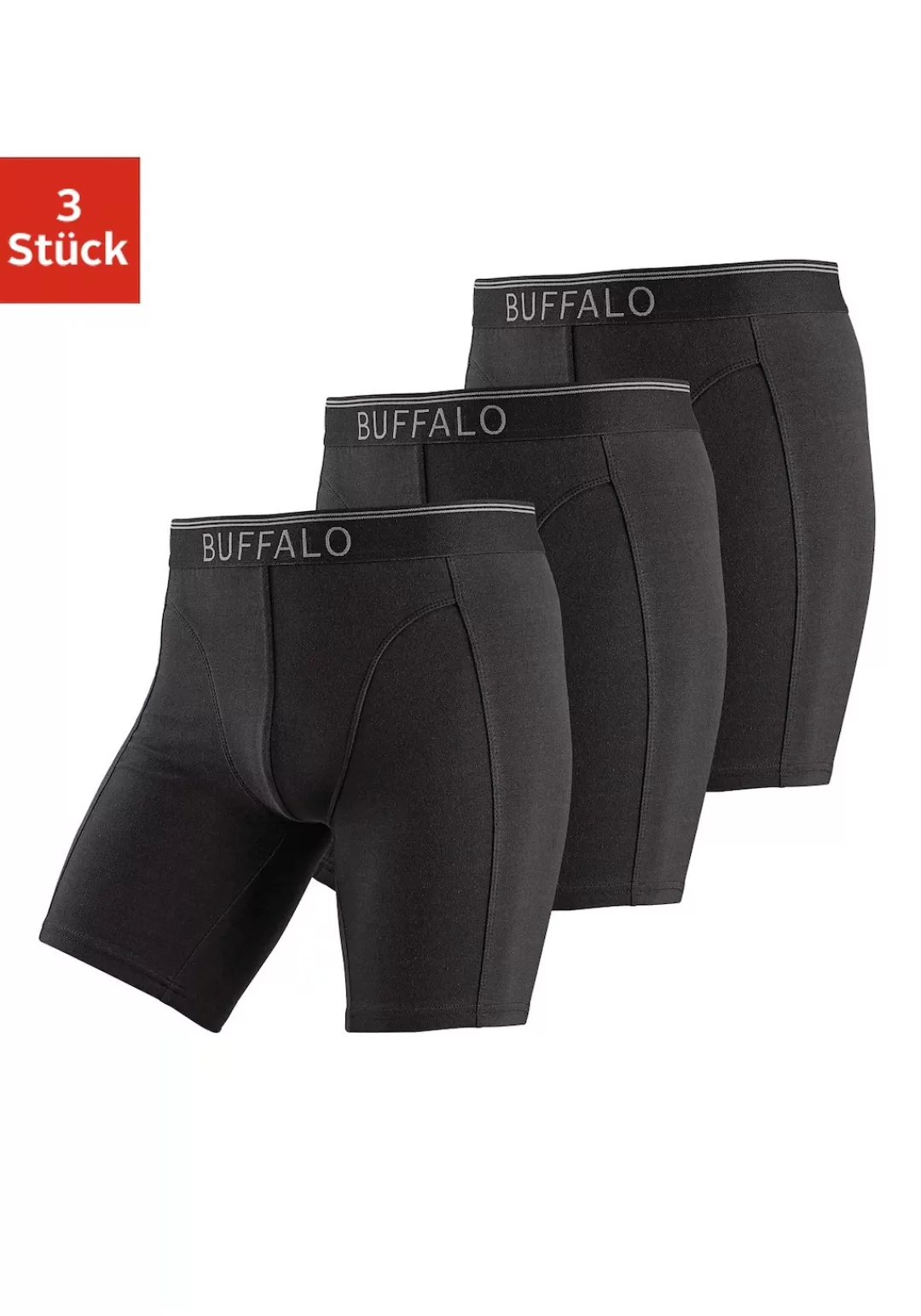 Buffalo Boxer, (Packung, 3 St.), in langer Form ideal auch für Sport und Tr günstig online kaufen