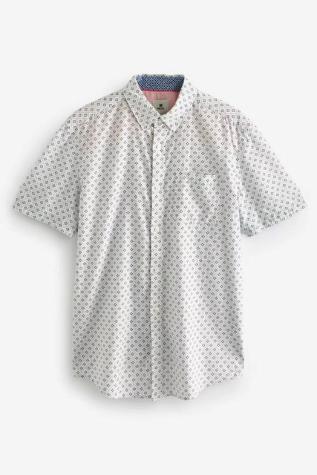 Next Kurzarmhemd Kurzärmeliges Hemd aus Leinengemisch mit Print (1-tlg) günstig online kaufen