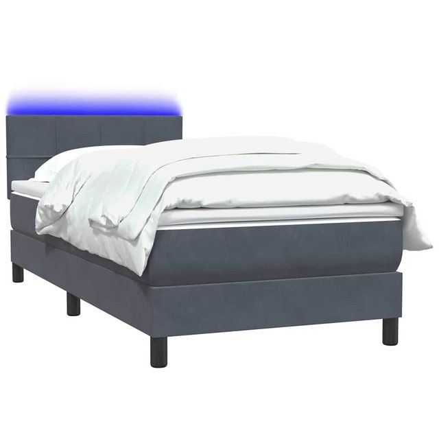 vidaXL Bett Boxspringbett mit Matratze Dunkelgrau 90x210 cm Samt günstig online kaufen