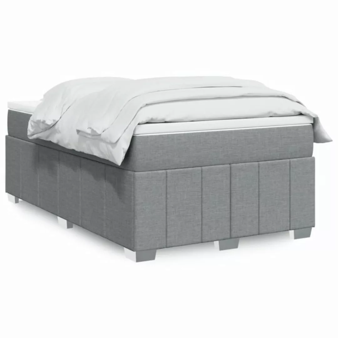 vidaXL Boxspringbett, Boxspringbett mit Matratze Hellgrau 120x200 cm Stoff günstig online kaufen