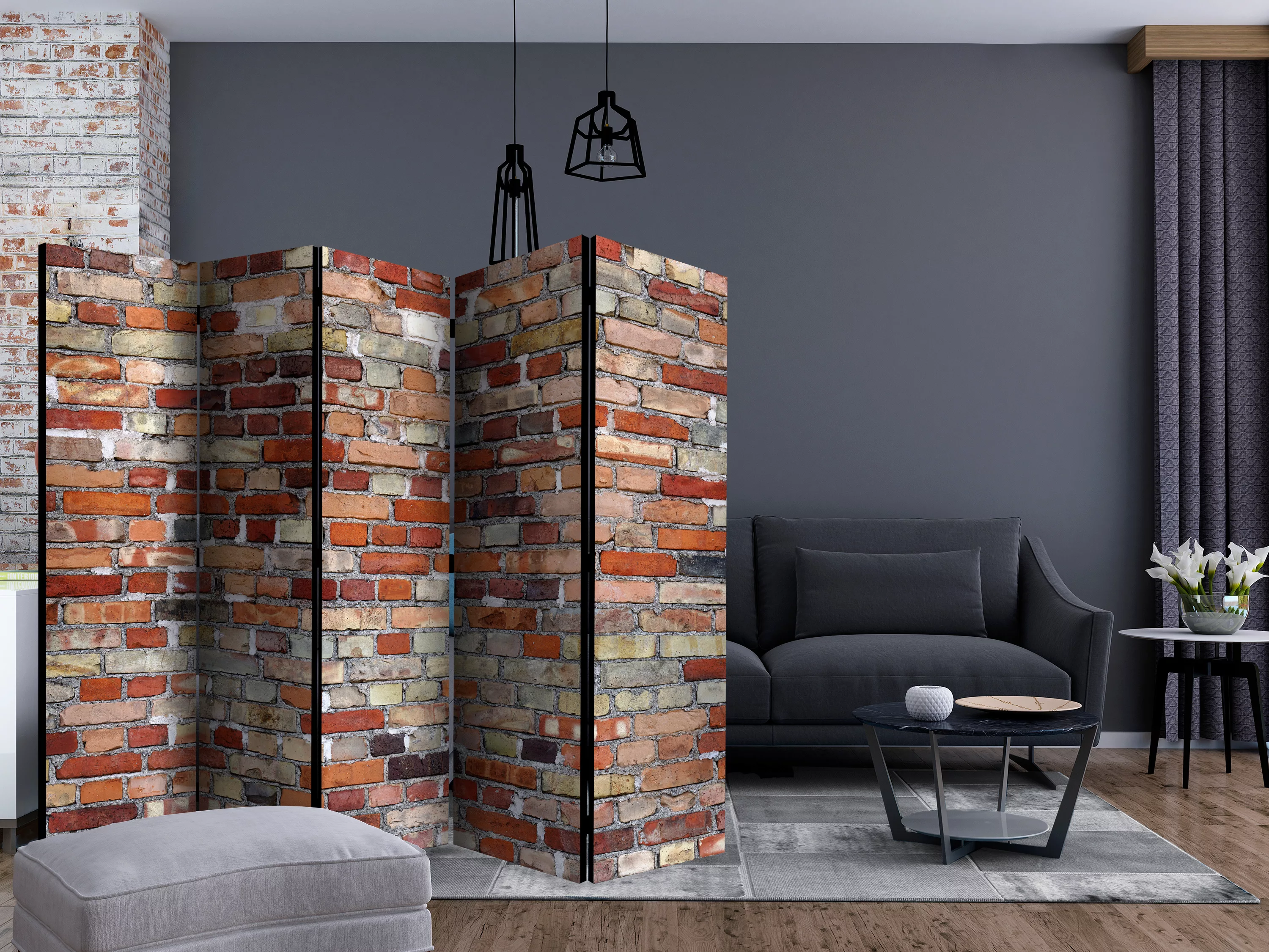 5-teiliges Paravent - Urban Brick Ii [room Dividers] günstig online kaufen