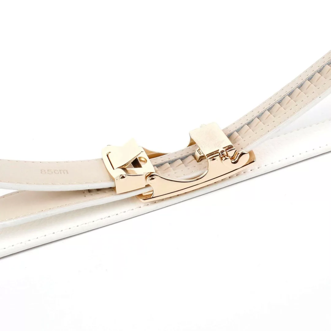 Anthoni Crown Ledergürtel, Ledergürtel mit filigraner Lilien-Schließe günstig online kaufen