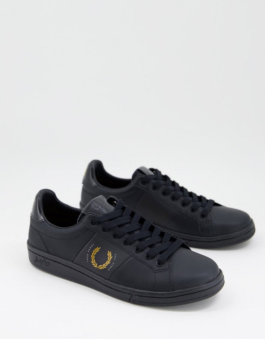 Fred Perry B721 – Sneaker aus Leder in Schwarz mit Logo günstig online kaufen