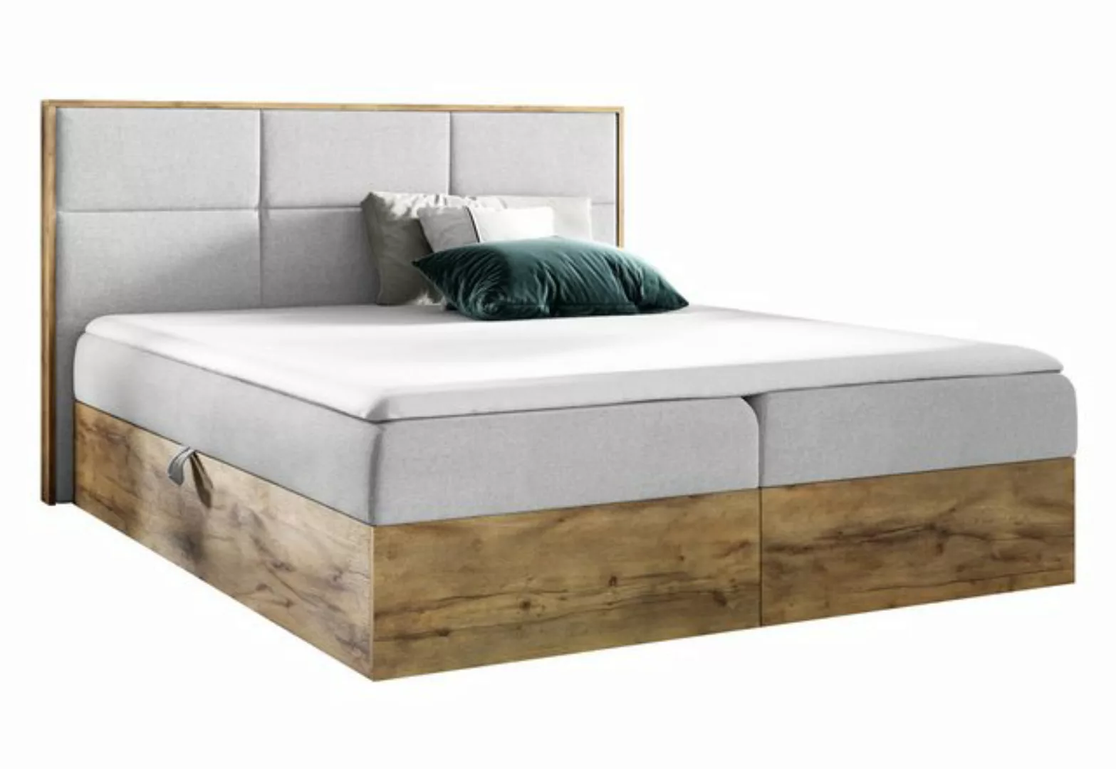 Furnix Boxspringbett Redos 120-200x200 Bett in Duo-Optik mit Bettkasten und günstig online kaufen