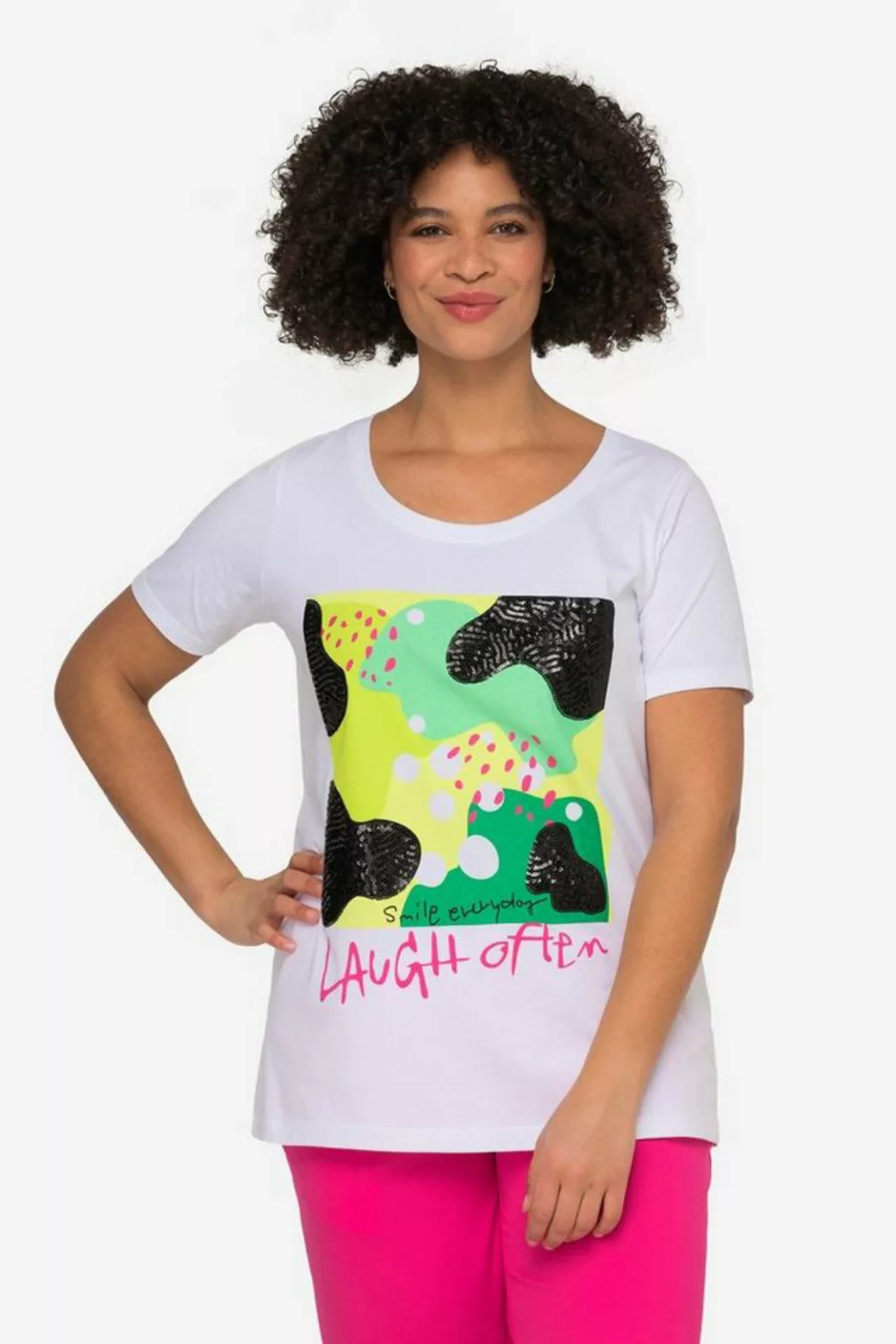 Angel of Style Rundhalsshirt T-Shirt Druck mit Schriftzug Rundhals Halbarm günstig online kaufen