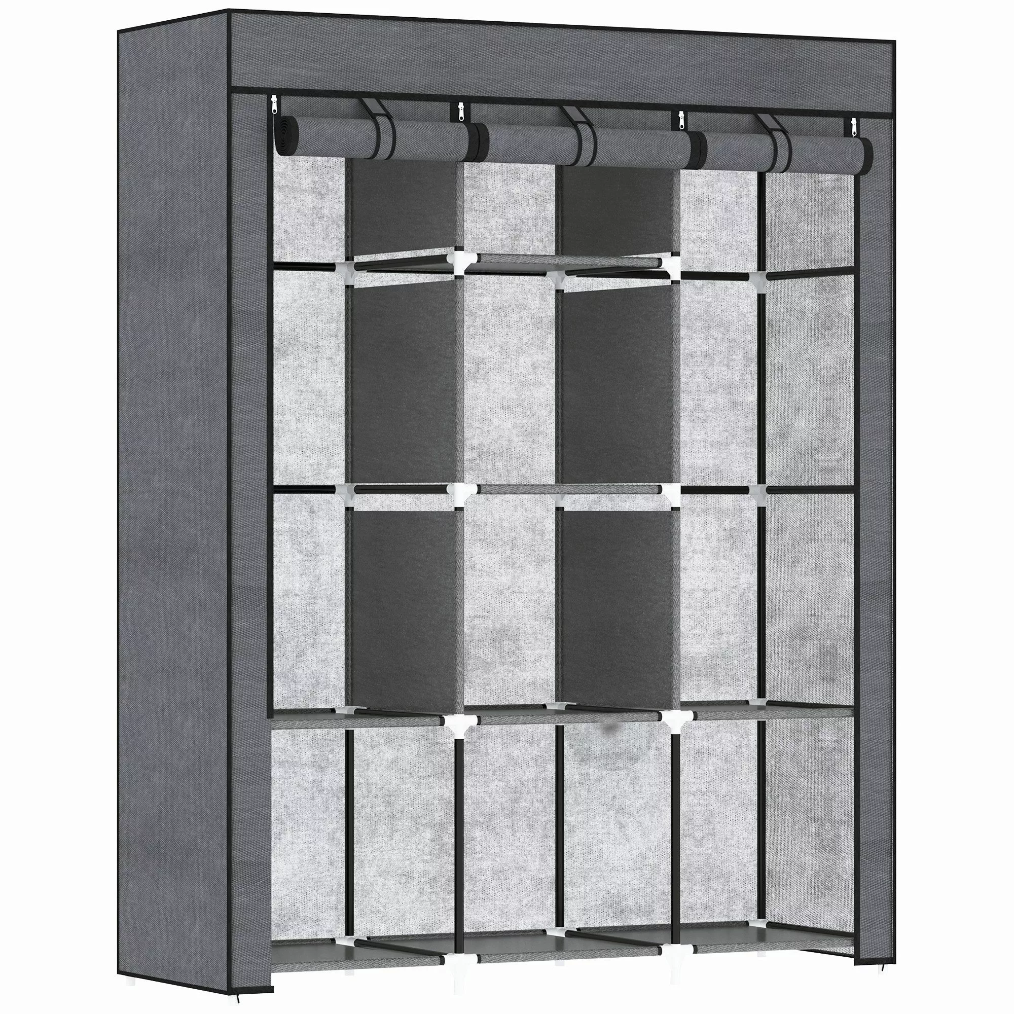 HOMCOM Stoffschrank Kleiderschrank mit Kleiderstangen, 8 günstig online kaufen