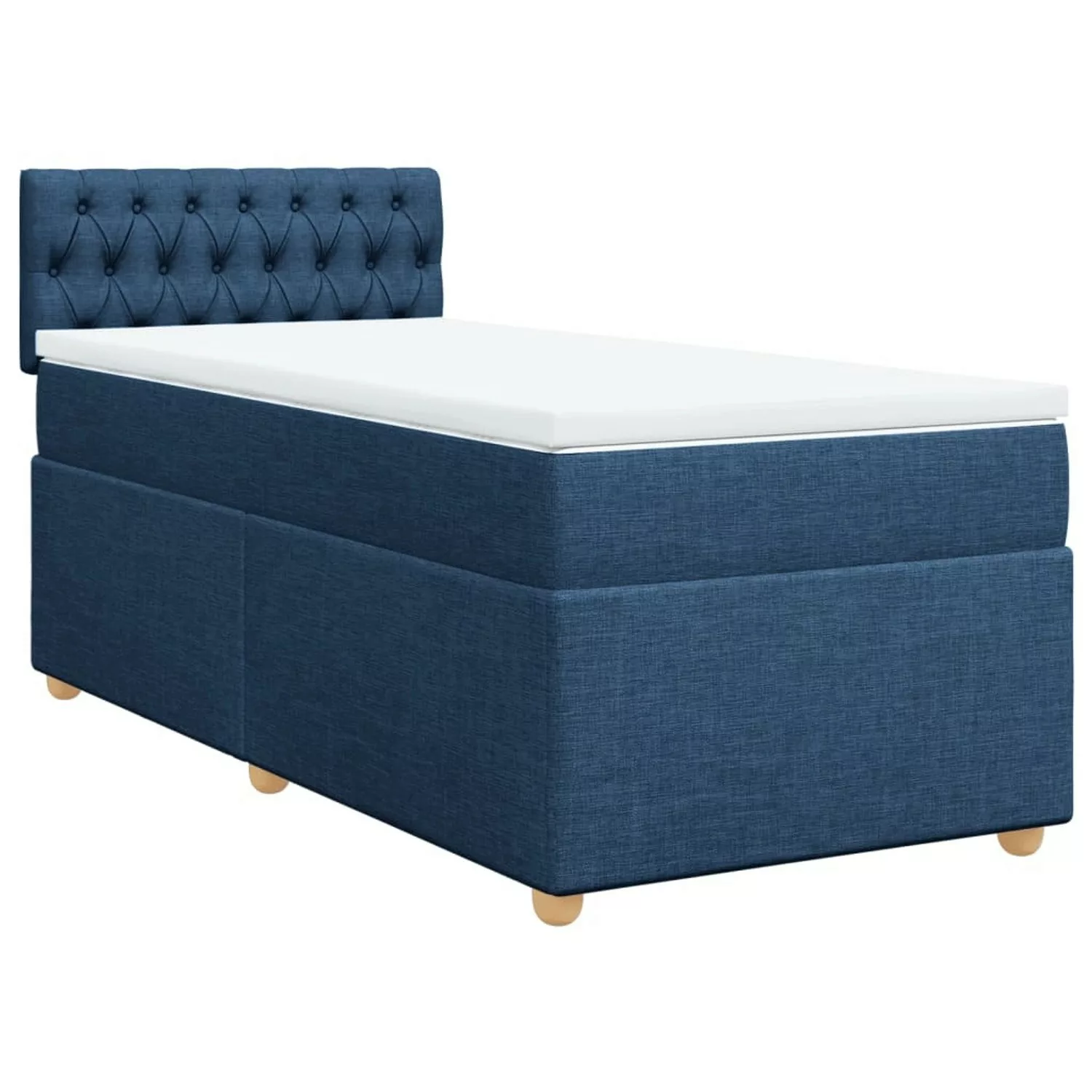 vidaXL Boxspringbett mit Matratze Blau 80x200 cm Stoff2106194 günstig online kaufen