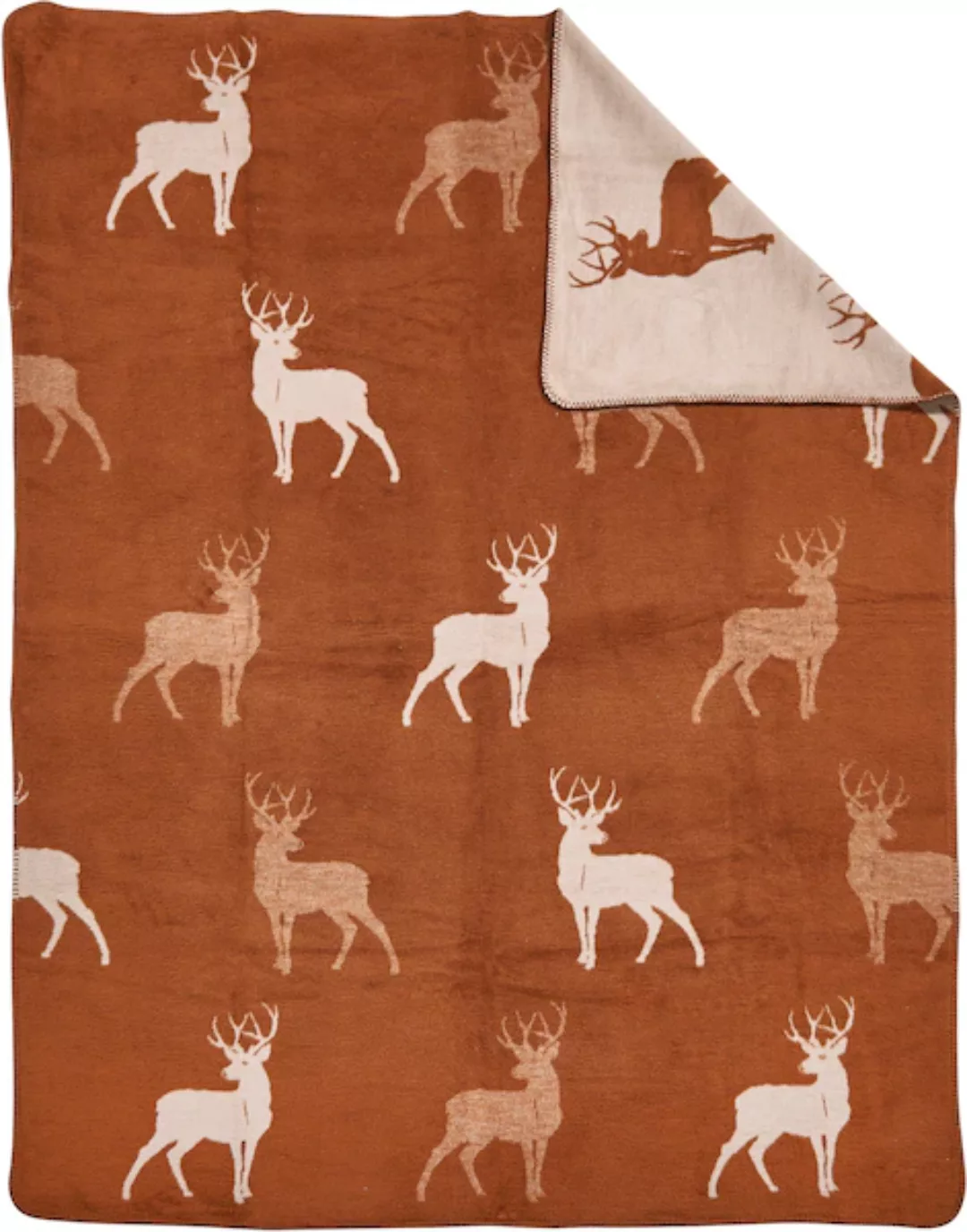 done.® Wohndecke »DEER«, Weiche Wohndecke im Doubleface-Look günstig online kaufen