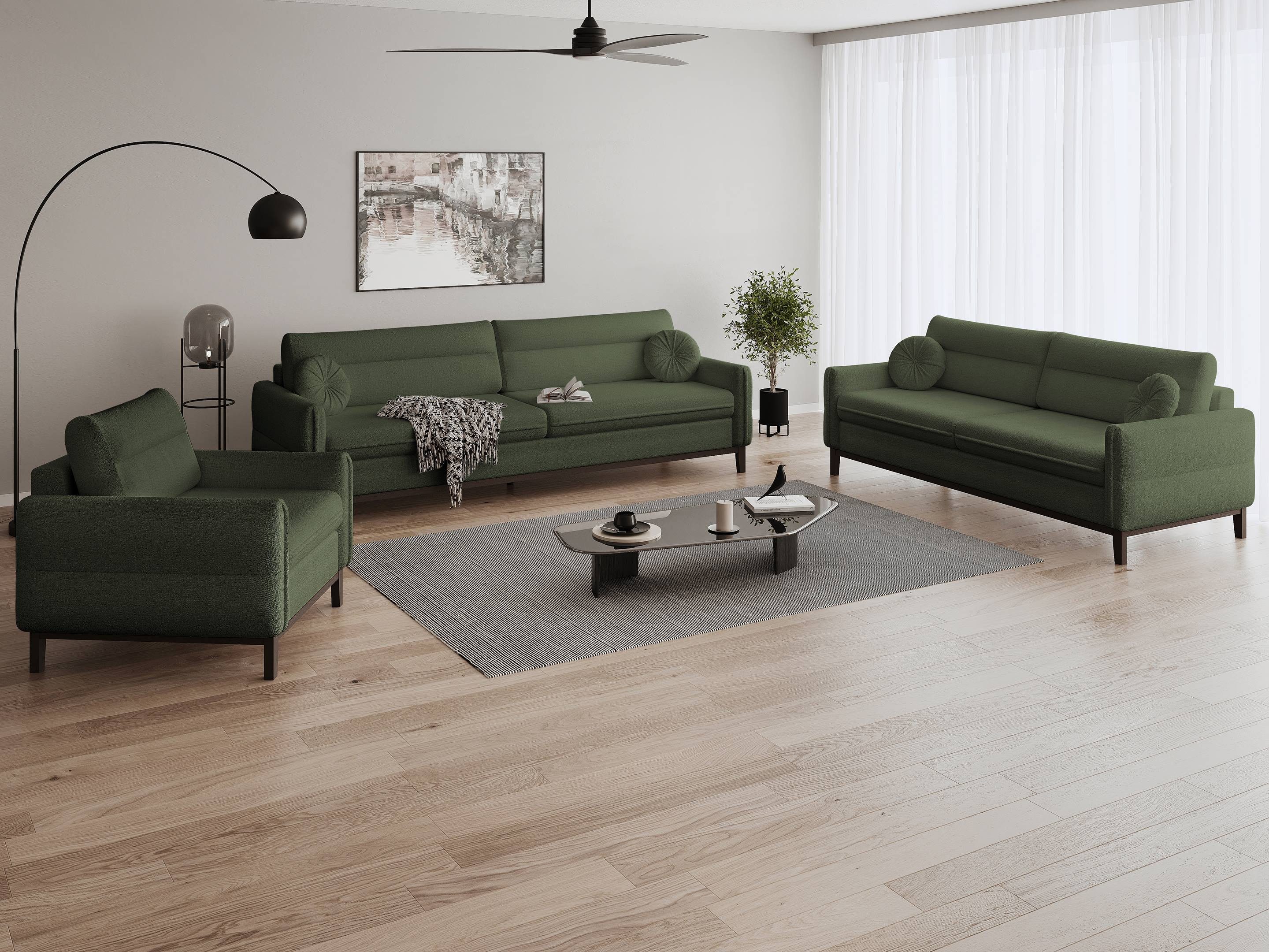 Beautysofa Polstergarnitur in modischer Bouclé-Qualität Belweder günstig online kaufen