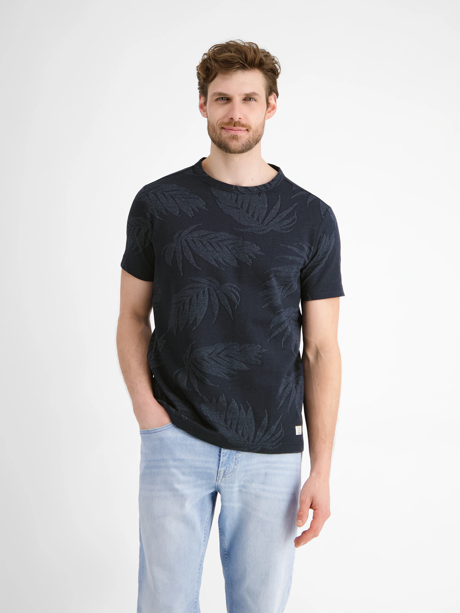 LERROS T-Shirt "LERROS Jacquard T-Shirt für Herren" günstig online kaufen