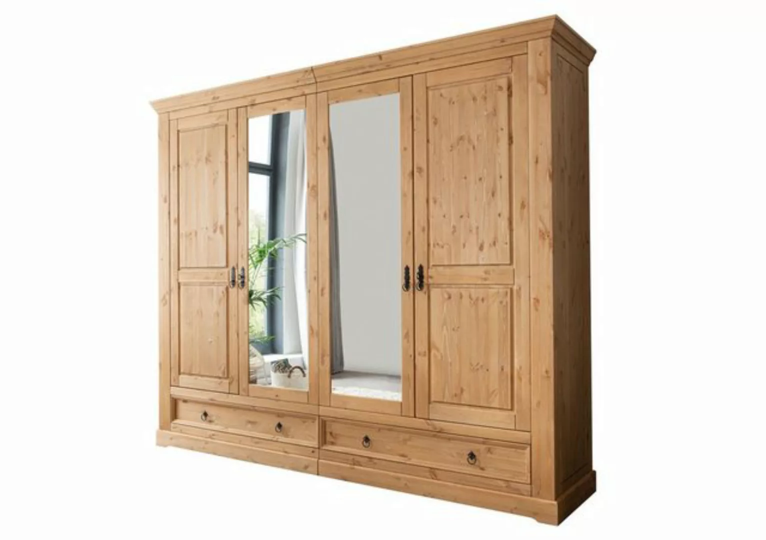 möbelando Kleiderschrank 254 x 215 x 62 cm (B/H/T) (BxHxT: 254x215x62 cm) günstig online kaufen