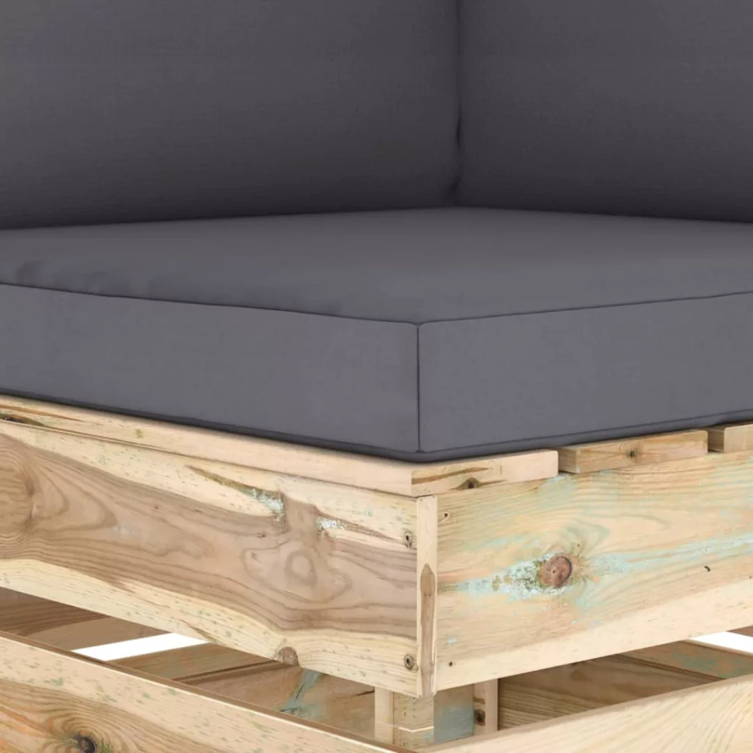 2-sitzer-gartensofa Mit Kissen Grün Imprägniertes Holz günstig online kaufen