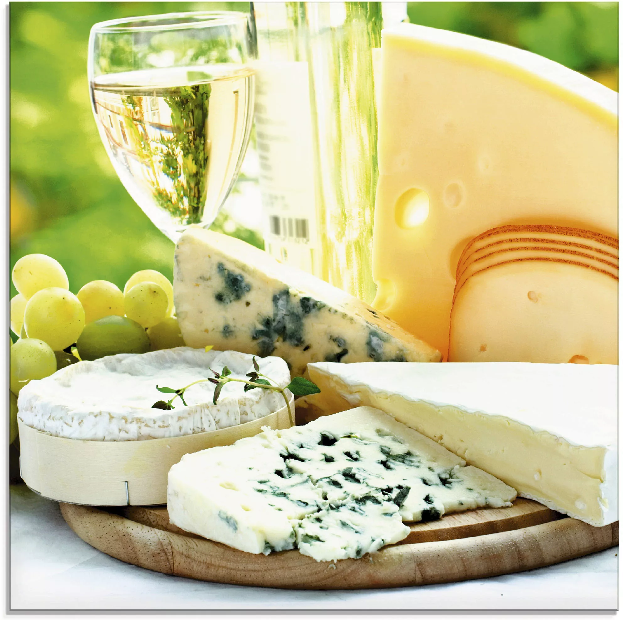 Artland Glasbild "Käse & Wein", Lebensmittel, (1 St.), in verschiedenen Grö günstig online kaufen