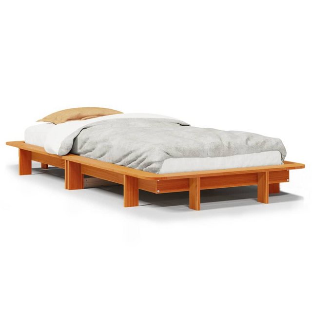 vidaXL Bett, Massivholzbett ohne Matratze Wachsbraun 75x190 cm Kiefernholz günstig online kaufen