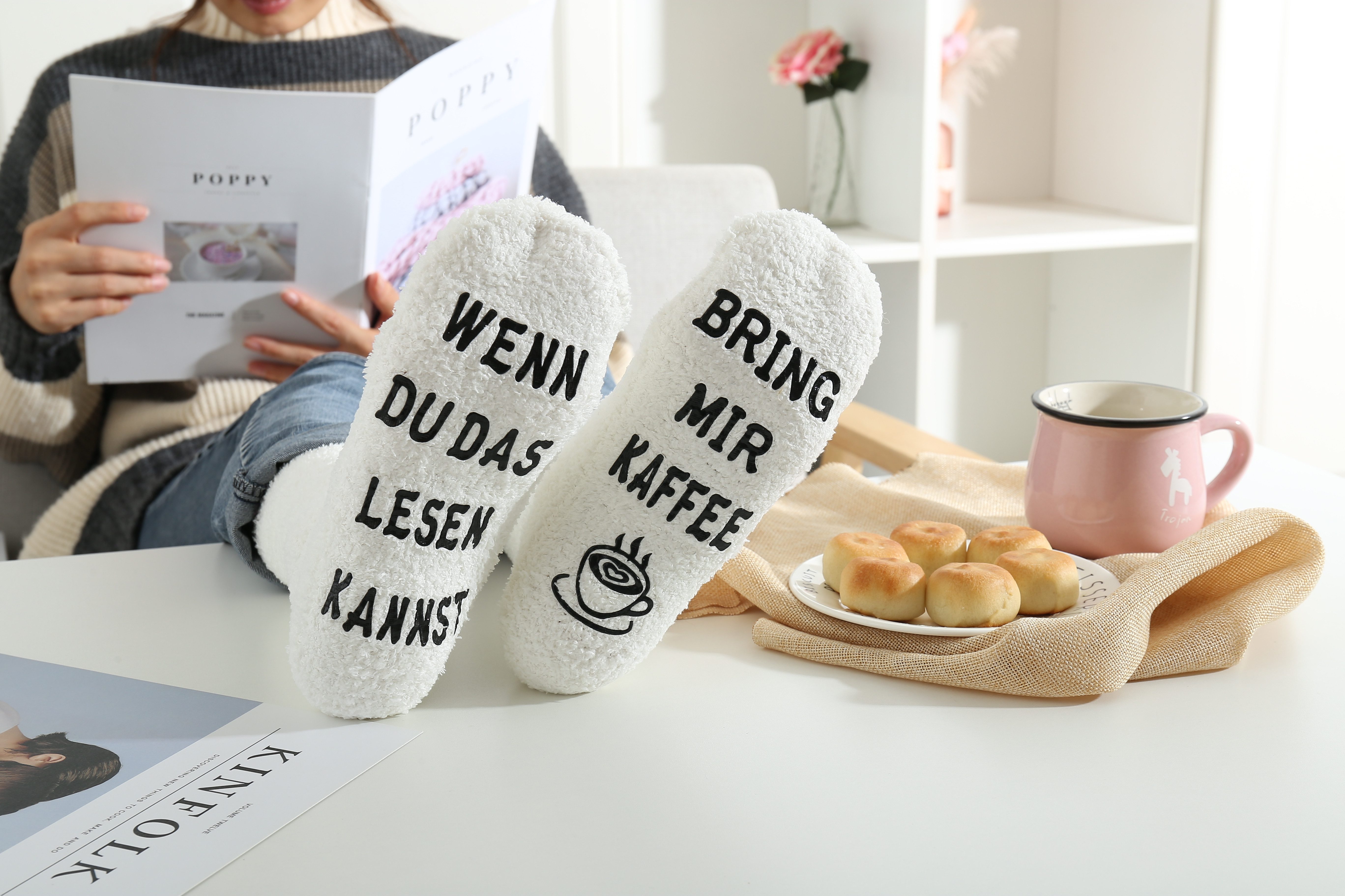 Lucadeau Kuschelsocken mit Spruch "bring mir günstig online kaufen