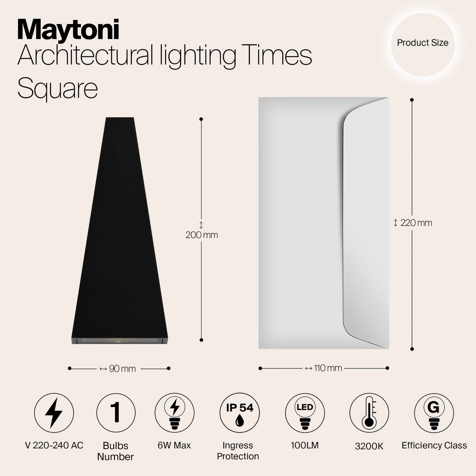 LED Wandleuchte Times Square in Schwarz 6W 100lm IP54 günstig online kaufen