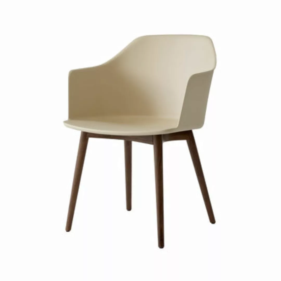 Sessel Rely HW76 plastikmaterial beige / Recycling-Kunststoff & Holzbeine - günstig online kaufen