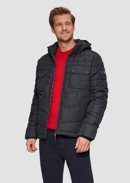 s.Oliver Allwetterjacke Gesteppte Jacke mit abnehmbarer Kapuze Logo günstig online kaufen