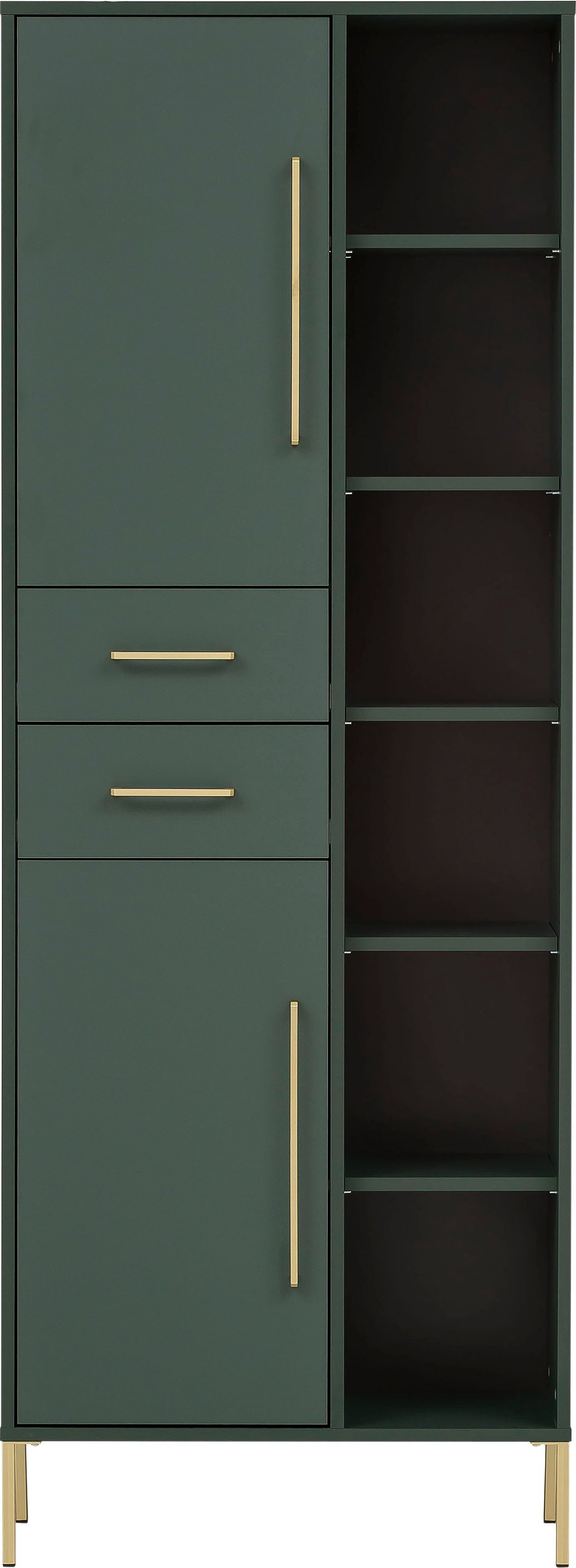 welltime Hochschrank "Kent mit goldfarbenen Griffen", Breite 67,1 cm, made günstig online kaufen