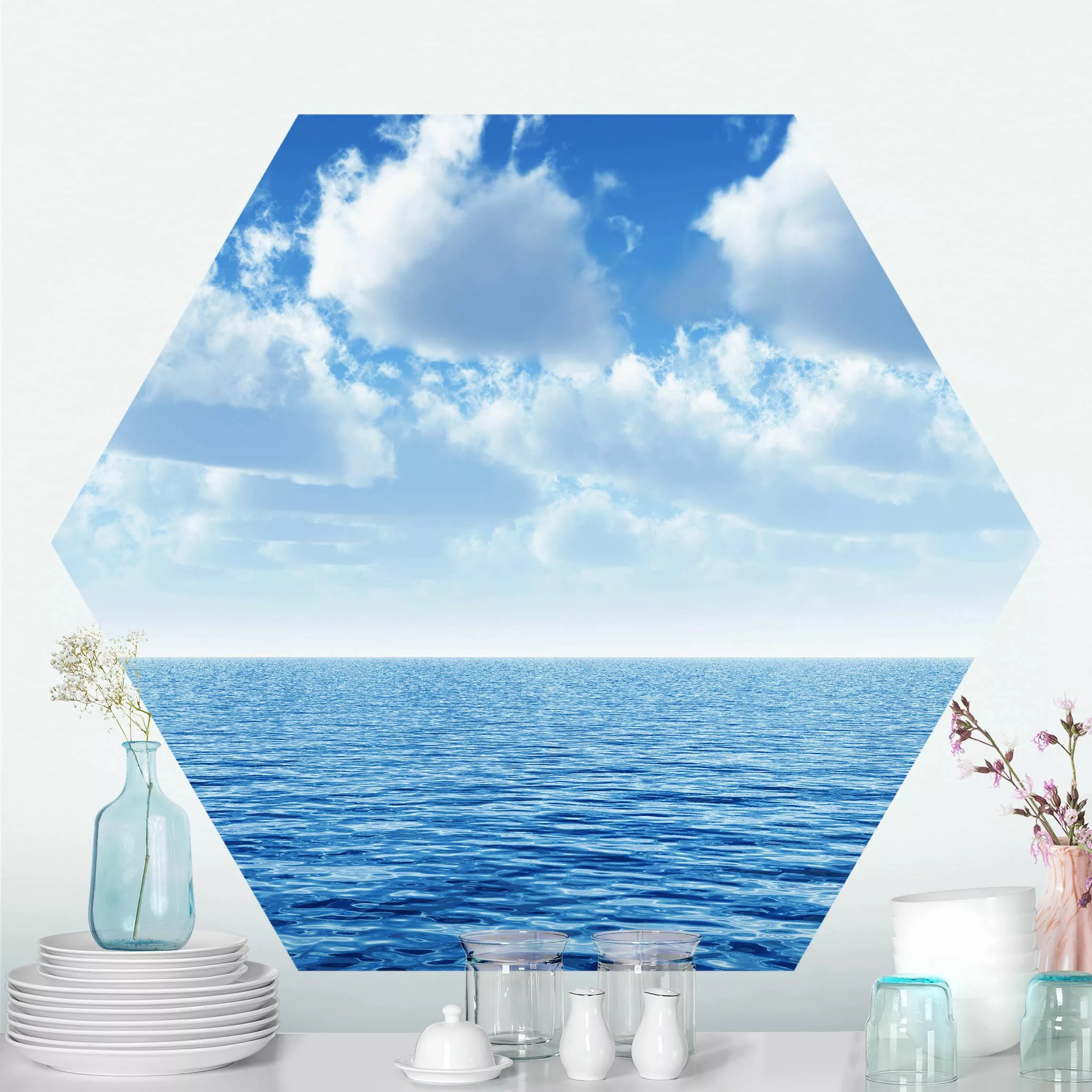 Hexagon Fototapete selbstklebend Shining Ocean günstig online kaufen