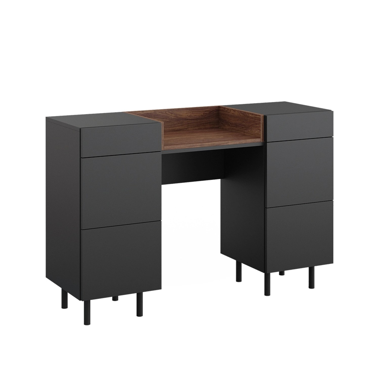Vicco Schminktisch Anika, Anthrazit/Nussbaum, 120 cm günstig online kaufen