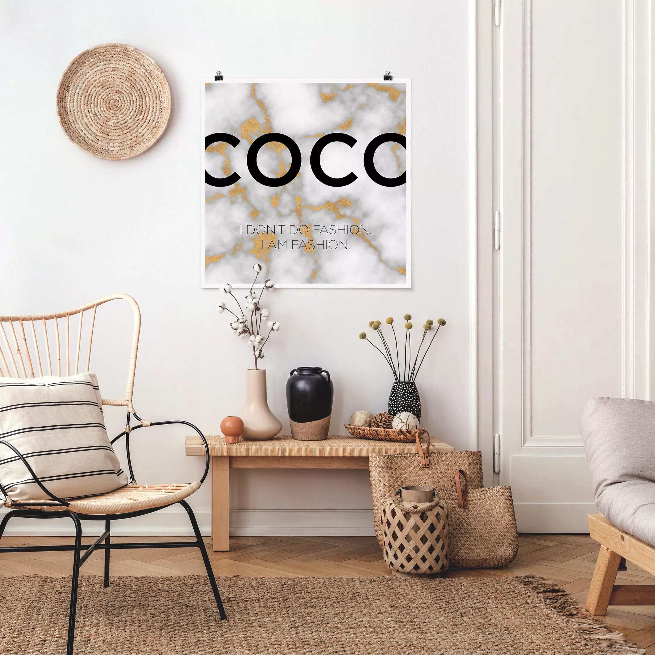 Poster Spruch - Quadrat Coco - I don't do fashion günstig online kaufen