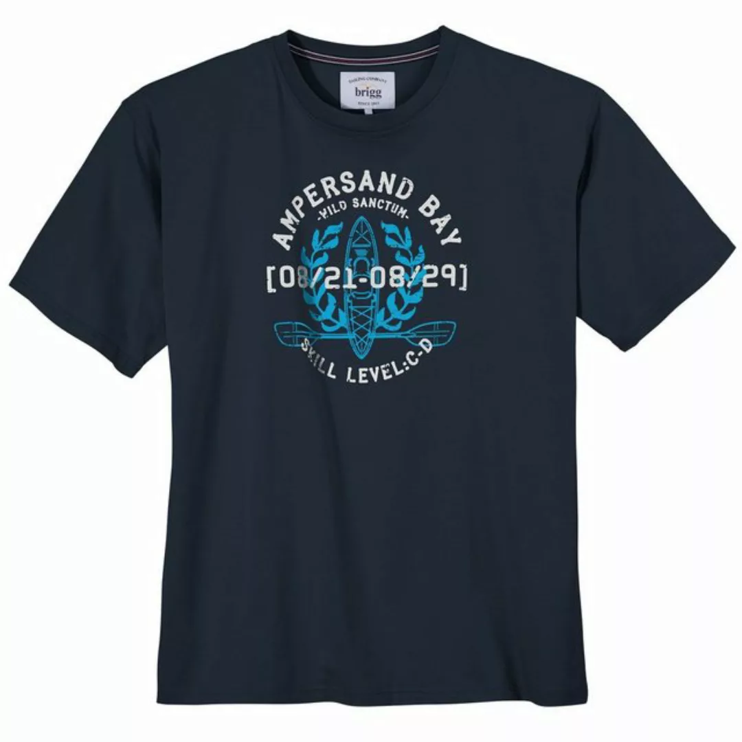 Brigg Rundhalsshirt Große Größen T-Shirt navy Kanu-Print Brigg günstig online kaufen