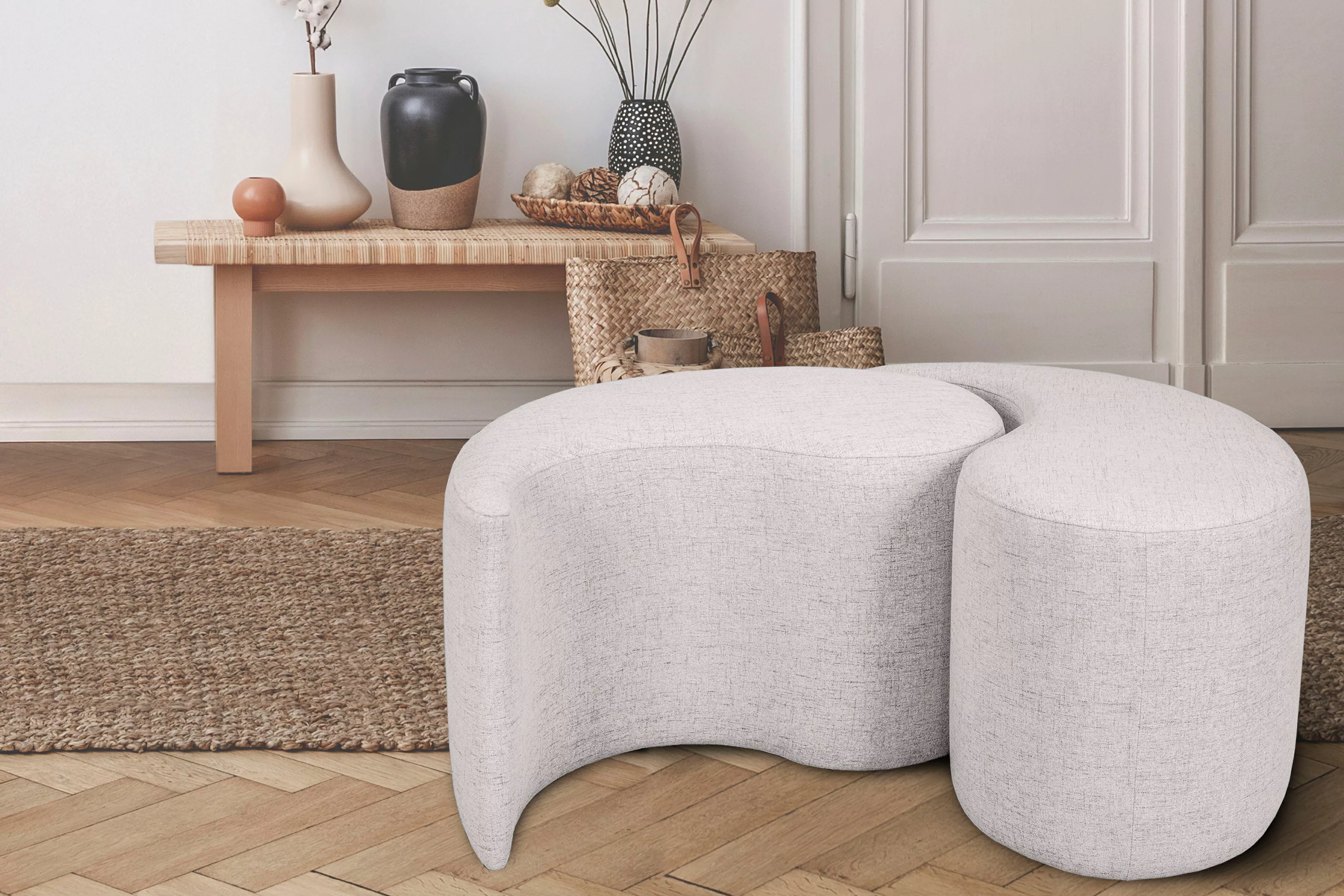 Home affaire Polsterhocker "Yin&Yang Durchmesser 82cm", 2teilig, einzeln st günstig online kaufen