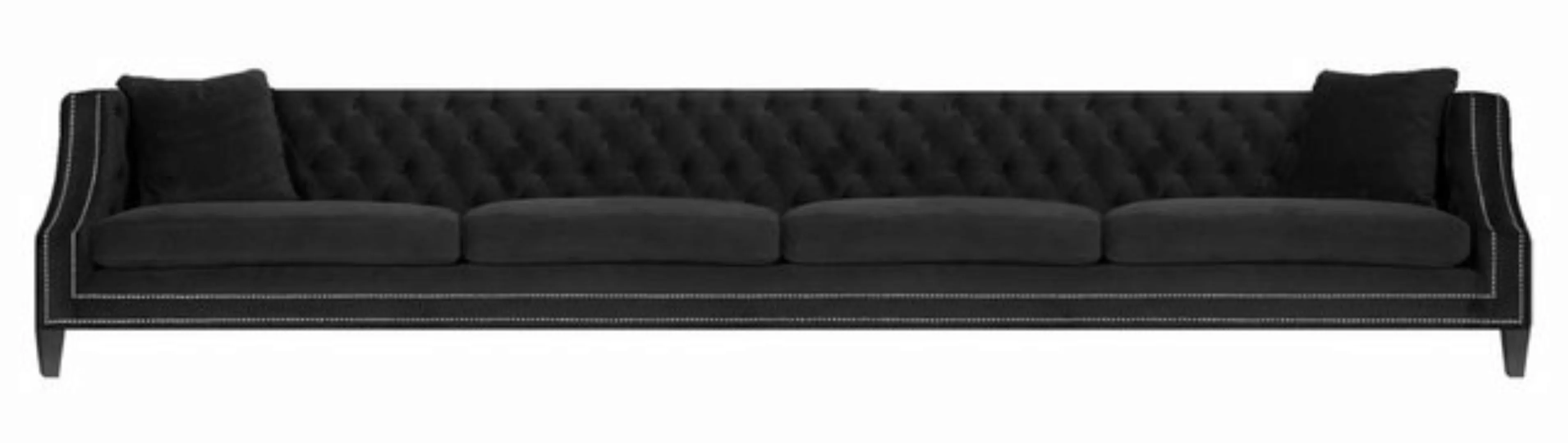 JVmoebel 4-Sitzer Schwarz Viersitzer Sofa Couch Modern Chesterfield Textil günstig online kaufen