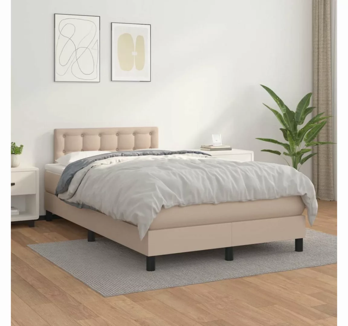 vidaXL Boxspringbett, Boxspringbett Matratze Cappuccino-Braun 120x200cm Kun günstig online kaufen