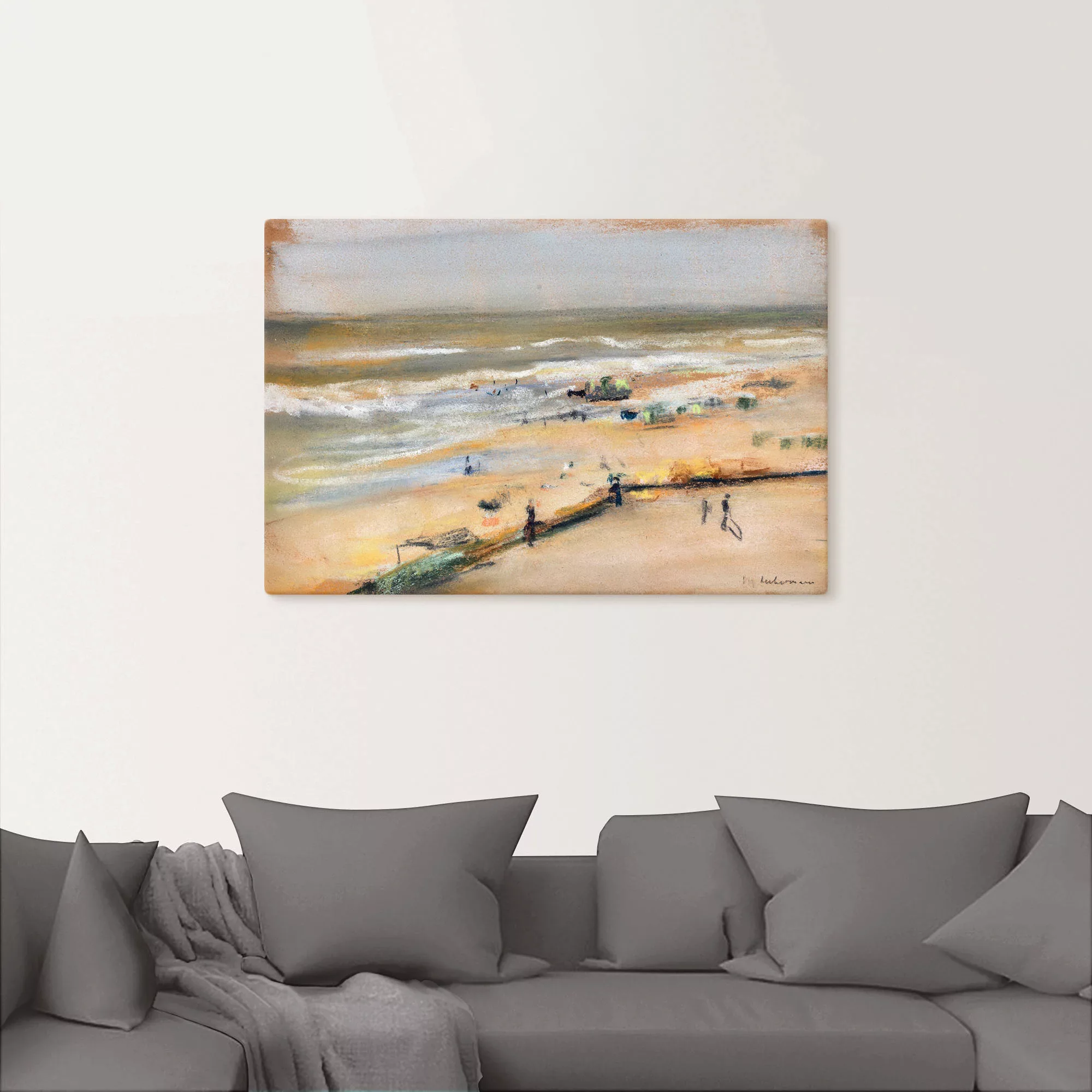 Artland Wandbild »Blick von der Düne aufs Meer, Nordwijk«, Strandbilder, (1 günstig online kaufen