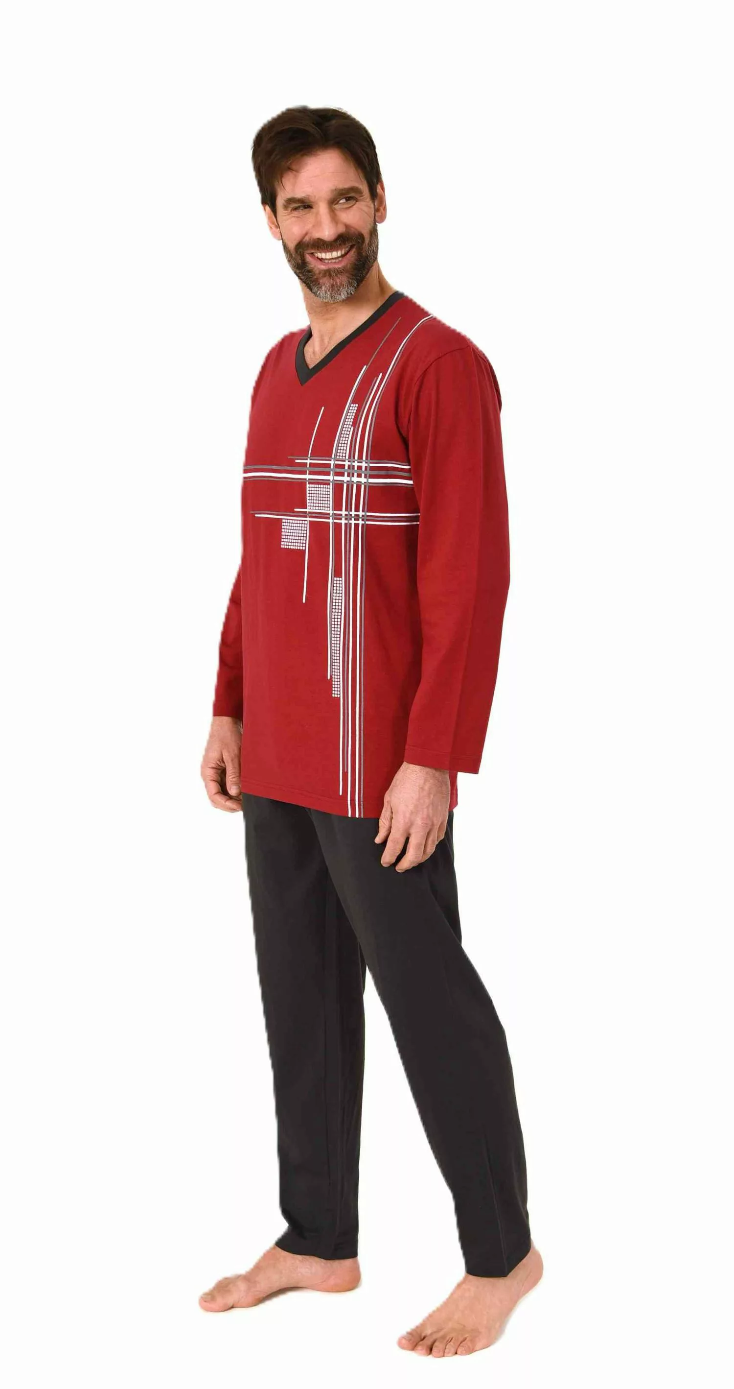 Normann Pyjama Normann Herren langarm Schlafanzug günstig online kaufen