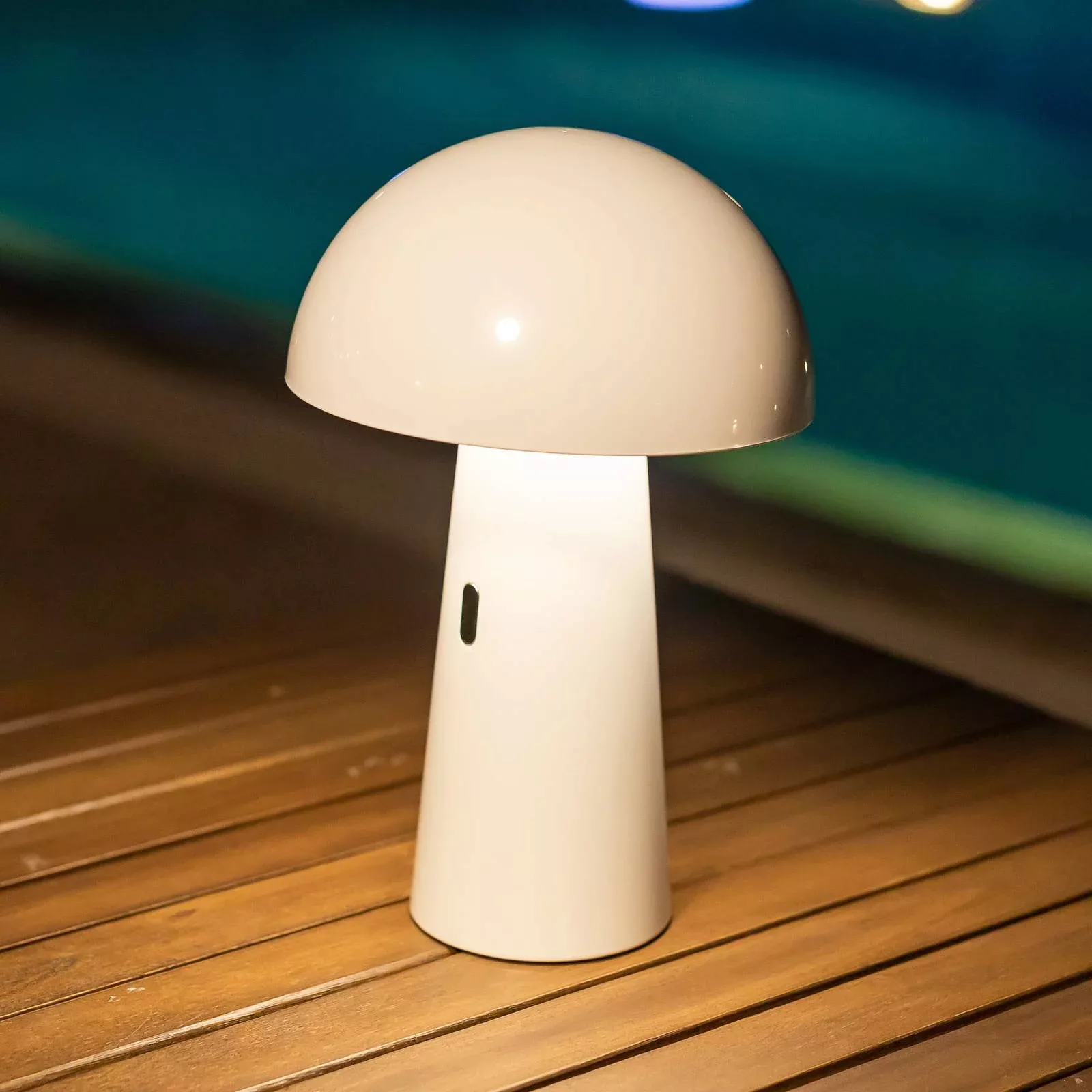 Newgarden Shitake LED-Akku-Tischlampe IP44 weiß günstig online kaufen